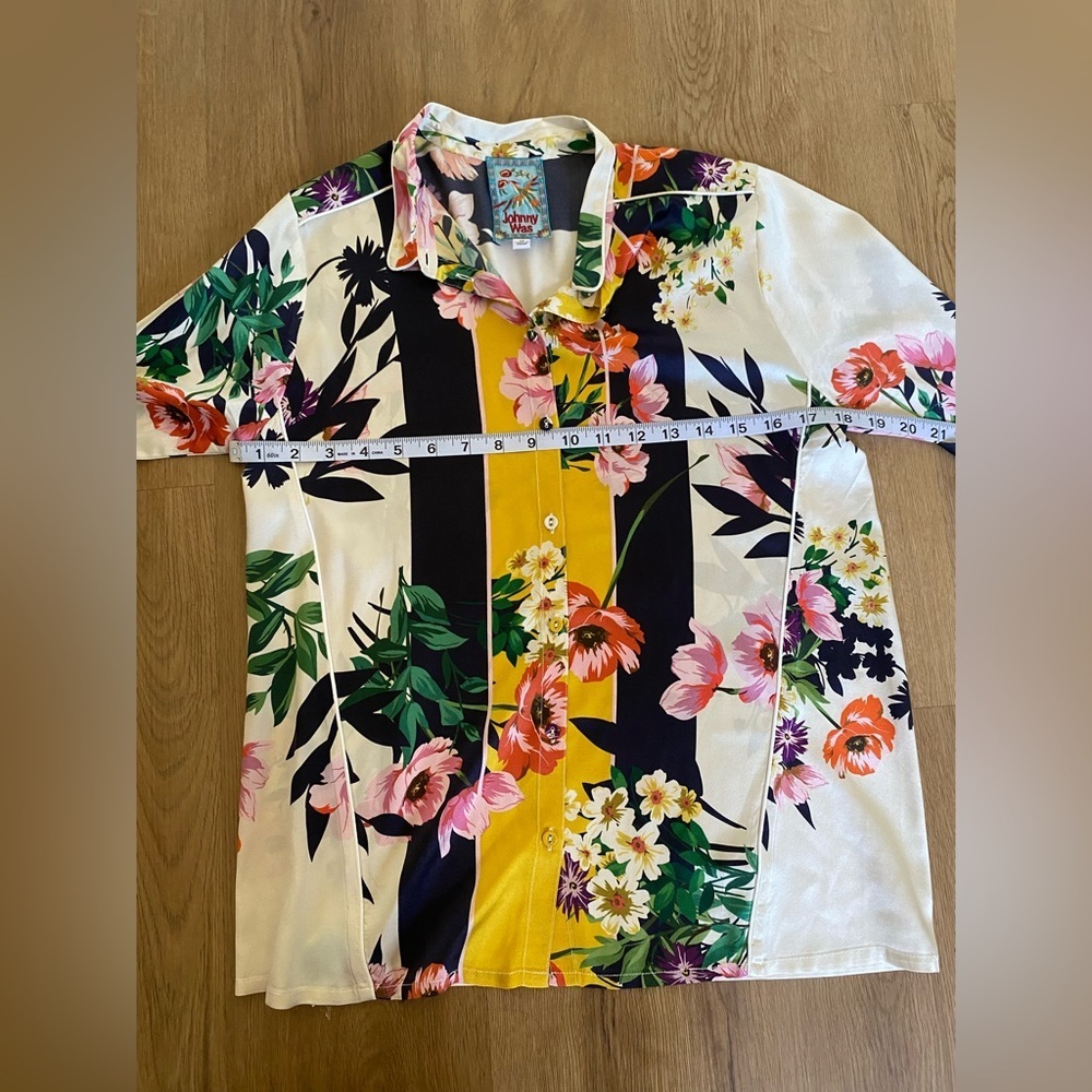 JOHNNY WAS Andrea Silk Floral Button up Print Women's Shirt Top - Picture 7 of 10